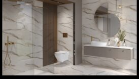 Πώς μπορώ να χρησιμοποιήσω το μάρμαρο στο μοντέρνο σχεδιασμό μπάνιου για μια πολυτελή εμφάνιση;